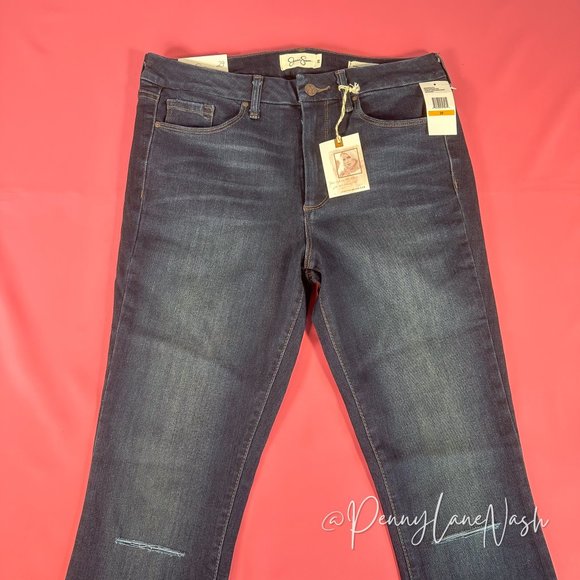NWT Jessica Simpson Curvy High Rise Skinny Jeans Ripped Knee - Picture 4 of 12